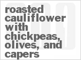 recipe for roasted cauliflower with chickpeas, olives, and capers