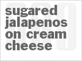 recipe for sugared jalapenos on cream cheese