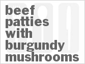 recipe for beef patties with burgundy mushrooms