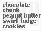 recipe for chocolate chunk peanut butter swirl fudge cookies