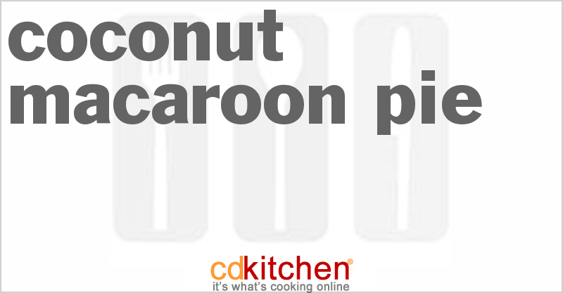 Coconut Macaroon Pie - CDKitchen.com