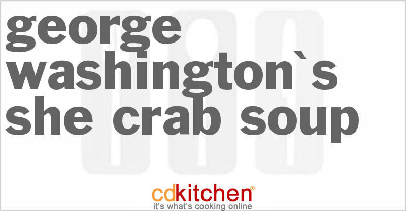 George Washington's She-Crab Soup - CDKitchen.com