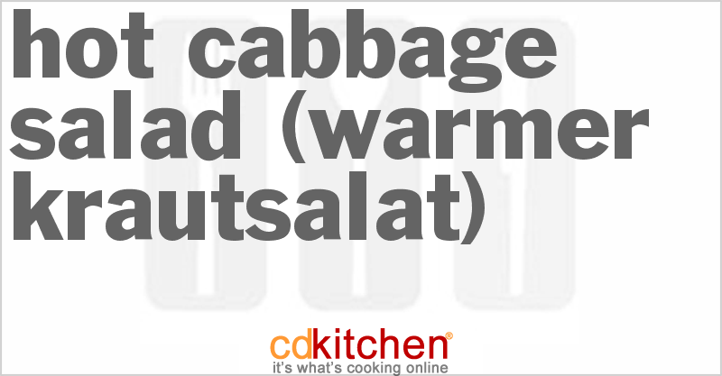 Warmer Krautsalat (Hot Cabbage Salad) - CDKitchen.com