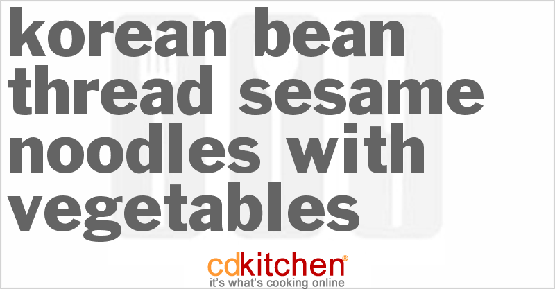Korean Bean Thread Sesame Noodles With Vegetables - CDKitchen.com