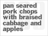 recipe for pan-seared pork chops with braised cabbage and apples