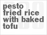 recipe for pesto fried rice with baked tofu