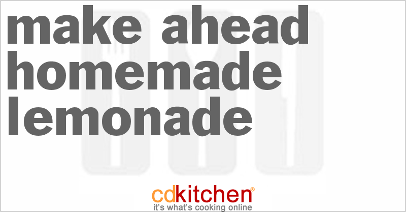 Make Ahead Homemade Lemonade - CDKitchen.com