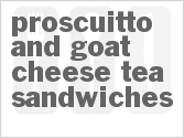 recipe for proscuitto and goat cheese tea sandwiches