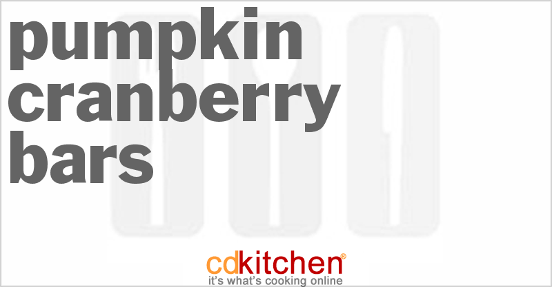 Pumpkin Cranberry Bars - CDKitchen.com
