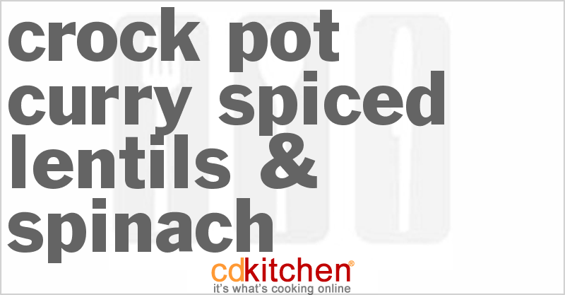 Curry-Spiced Lentils & Spinach - CDKitchen.com