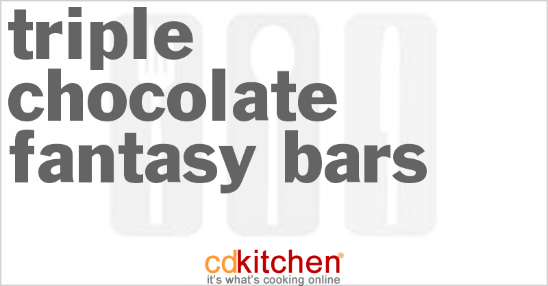 Triple Chocolate Fantasy Bars Recipe CDKitchen triple-chocolate-fantasy-bars-recipe-cdkitchen