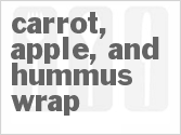 recipe for carrot, apple, and hummus wrap