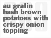 recipe for slow cooker au gratin hash brown potatoes with crispy onion topping