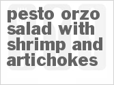 Pesto Orzo Salad with Shrimp and Artichokes