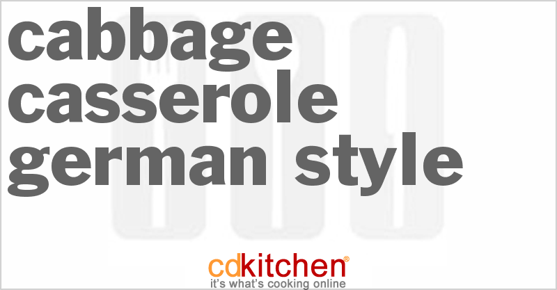 Cabbage Casserole German Style - CDKitchen.com