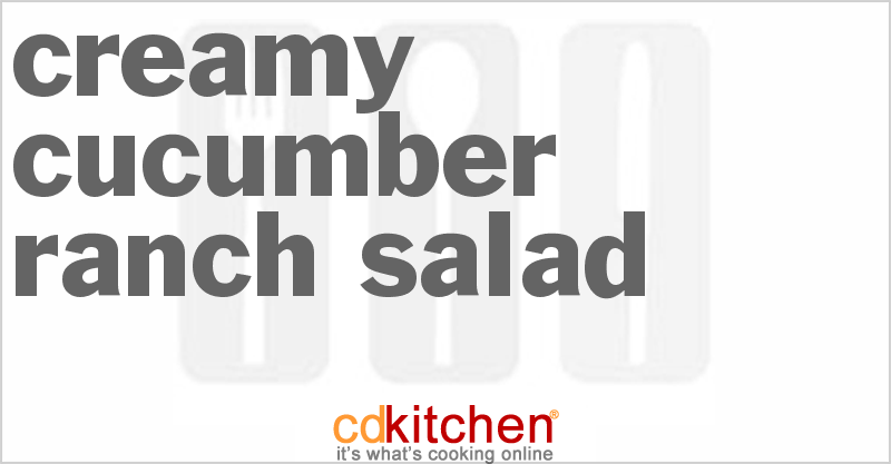 Creamy Cucumber Ranch Salad Recipe | CDKitchen.com