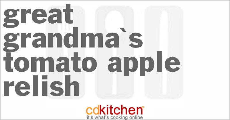 Great Grandma's Tomato Apple Relish - CDKitchen.com