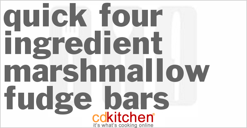 Quick Four-Ingredient Marshmallow Fudge Bars - CDKitchen.com