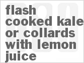 recipe for flash-cooked kale or collards with lemon juice