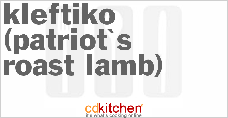 Kleftiko (Patriot's Roast Lamb) - CDKitchen.com