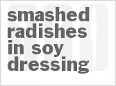 recipe for smashed radishes in soy dressing