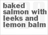 recipe for baked salmon with leeks and lemon balm