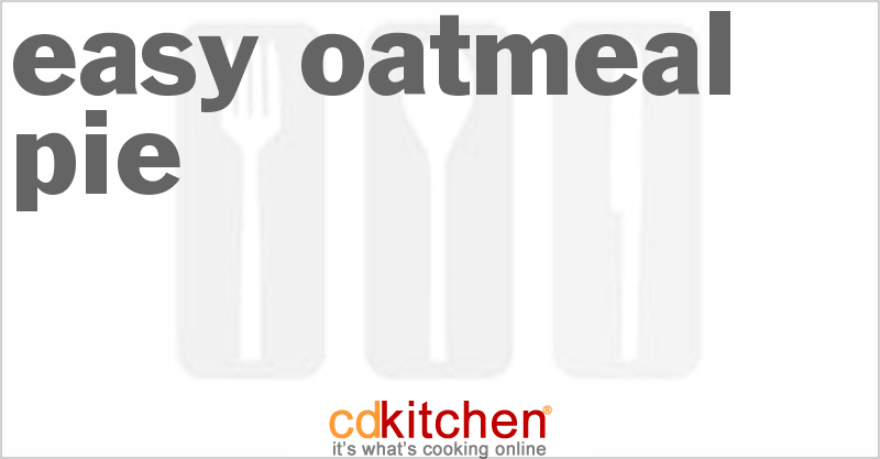 Easy Oatmeal Pie - CDKitchen.com