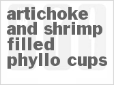 recipe for artichoke and shrimp-filled phyllo cups