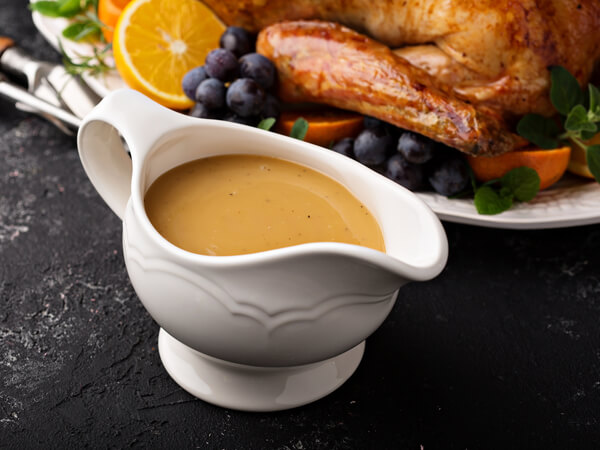 Homemade gravy at Thanksgiving